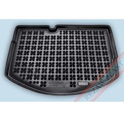 Alfombra / Cubeta De Maletero En Goma Negra Citroen C3 Con Rueda De Repuesto De Emergencia - Desde  2009