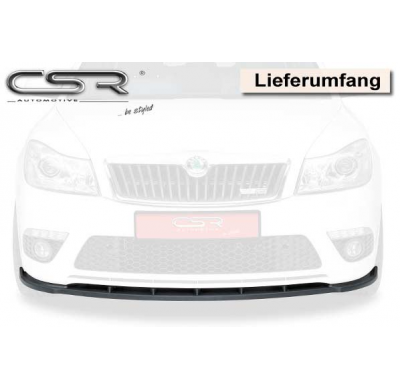Spoiler añadido delantero Negro brillante Skoda Octavia II (1Z) RS CSL001-G