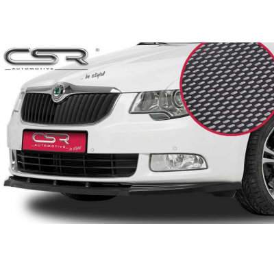 Spoiler añadido delantero imitacion carbono Skoda Superb II CSL031-C