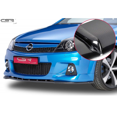 Spoiler añadido delantero imitacion carbono Opel Astra H OPC CSL056-C