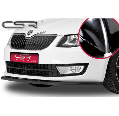 Spoiler añadido delantero Negro brillante Skoda Octavia 3 CSL059-G