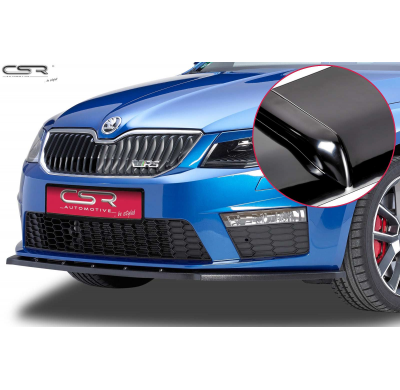 Spoiler añadido delantero Negro brillante Skoda Octavia 3 Typ 5E RS CSL097-G