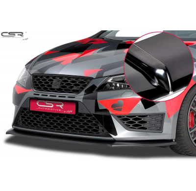 Spoiler añadido delantero Negro brillante Seat Leon 3 Cupra/FR CSL151-G