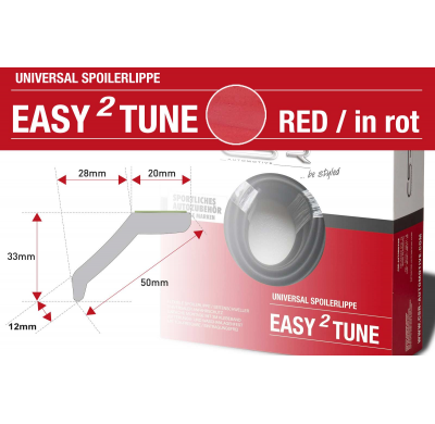 Lipspoiler universal rojo ZB131-R