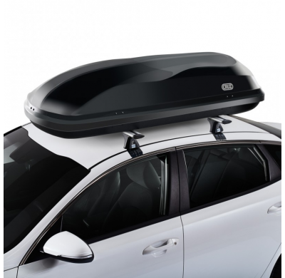 Cofre BAUL DE TECHO CRUZ Box 430N -negro brillo- U80 Cofre de techo con diseño funcional para montaje sobre barras.