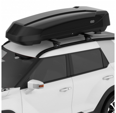 BAUL DE TECHO CRUZ Paddock elite 550N -negro brillo- Cofre de techo premium con diseño deportivo y espacio de carga optimizado.
