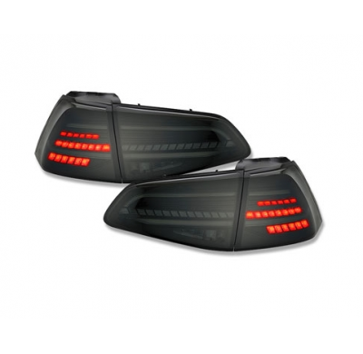 Pilotos Traseros Led Vw Golf 7 Vii 2013-2020 Negro/Ahumado Con Intermitentes Dinámicos