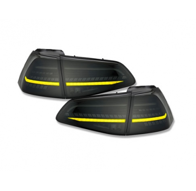 Pilotos Traseros Led Vw Golf 7 Vii 2013-2020 Negro/Ahumado Con Intermitentes Dinámicos