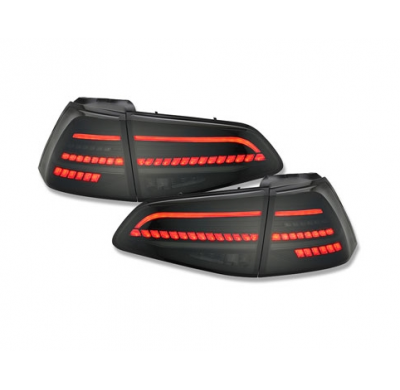 Pilotos Traseros Led Vw Golf 7 Vii 2013-2020 Negro/Ahumado Con Intermitentes Dinámicos