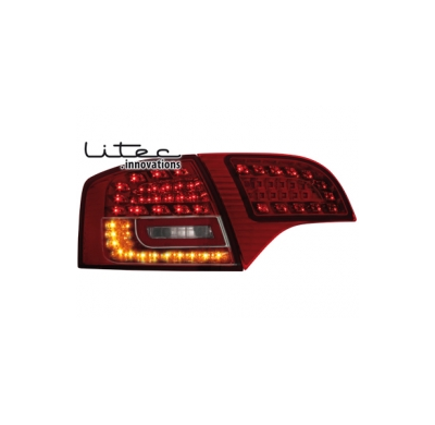 Pilotos Traseros Led Audi A4 Avant B7 04-08 _ Rojo/Crystal