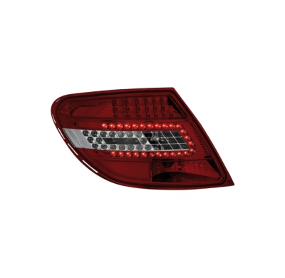 Pilotos Traseros Led Mercedes Benz C W204 07  _ Rojo/Crystal
