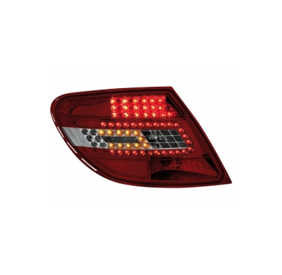 Pilotos Traseros Led Mercedes Benz C W204 07  _ Rojo/Crystal