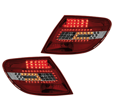 Pilotos Traseros Led Mercedes Benz C W204 07  _ Rojo/Crystal