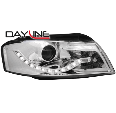 Faros Luz Diurna Audi A3 8p 03-08  _ _ Negro