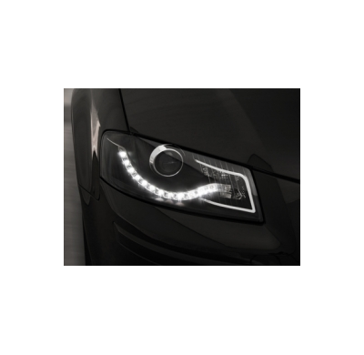 Faros Luz Diurna Audi A3 8p 03-08  _ _ Negro