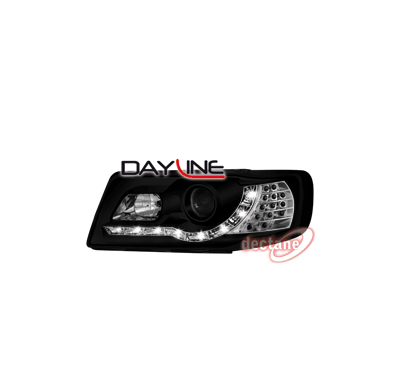 Faros Luz Diurna Audi 100/A6 12.90-08.94 _ _Negros_Intermitente De Led