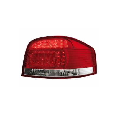 Pilotos Led Audi A3 8p 03+ _ Rojo/Transparente