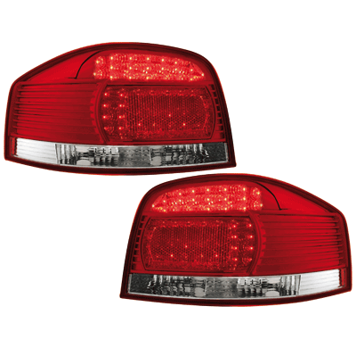 Pilotos Led Audi A3 8p 03+ _ Rojo/Transparente