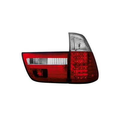 Pilotos Traseros Bmw X5 98-02 _ Led _ Rojo/Cristal