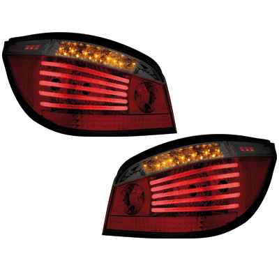 Pilotos Led Bmw E60 04+ _ Rojo/Ahumado