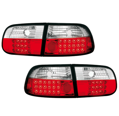 Led Pilotos Traseros Honda Civic 92-95 3t _ Rojo/Cristal