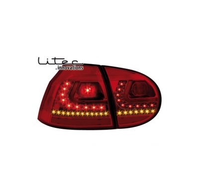 Pilotos Led Vw Golf V 03-09_ Rojo/Transp