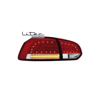 Pilotos Led Vw Golf Vi _Con Intermitente De Led_ Rojo/Crystal