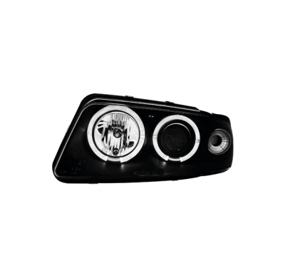 Faros Audi A4 B5 95-98 _ 2 Angel Eyes _ Negros _ Rhd