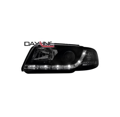 Faros Audi A4 B5 95-98 _ Con Diseño Luz Diurna _ Negro