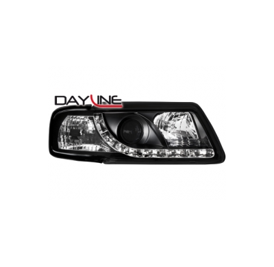 Faros Audi A3 8l 09.96-00 _ Con Diseño Luz Diurna _ Negro