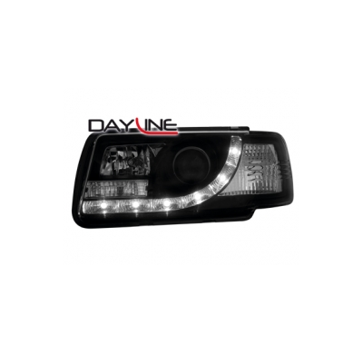 Faros Audi 80 91-94 _ Con Diseño Luz Diurna _ Negro