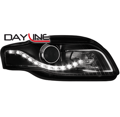 Faros Delanteros Luz Diurna Audi A4 B7 04-08 _ Negros