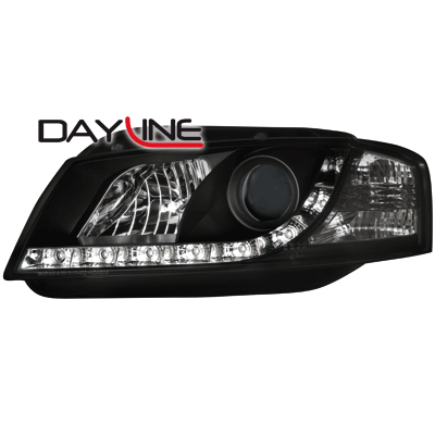 Faros Luz Diurna Audi A3 8p 03-07 _ _Negro