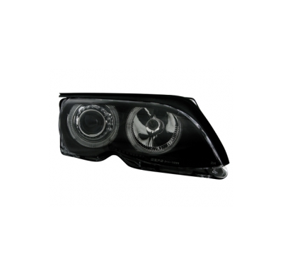 Faros Bmw E46 4d 98-01 _ 2 Angel Eyes_Negro