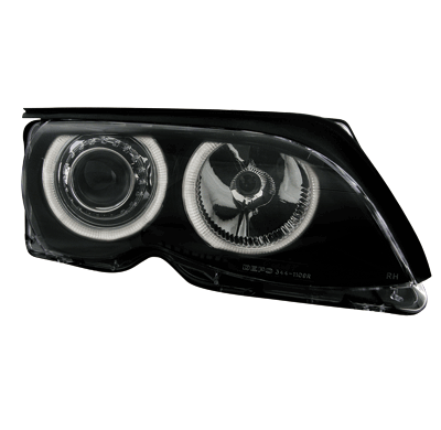 Faros Bmw E46 4d 98-01 _ 2 Angel Eyes_Negro