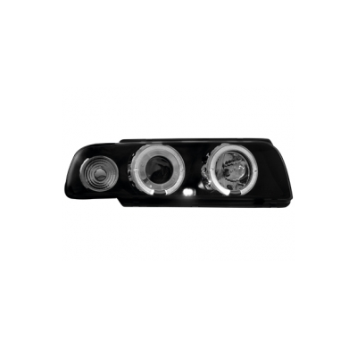 Faros Bmw E38 7er 94-98  2 Angel Eye  Negro
