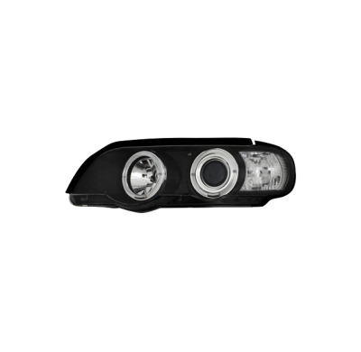 Faros Bmw X5 99-02  2 Angel Eyes Negro