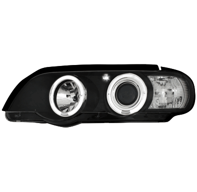 Faros Bmw X5 99-02  2 Angel Eyes Negro