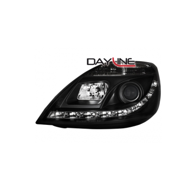 Faros Luz Diurna Ford Fiesta 02-05 _ _Con Motor_Negros