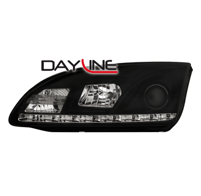 Faros Luz Diurna Ford Focus 05-08_ Negro