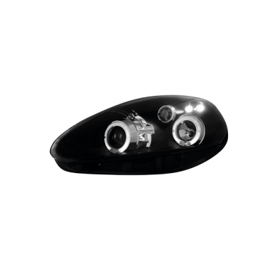 Faros Fiat Grande Punto 05+ _ 2 Angel Eyes _ Negros
