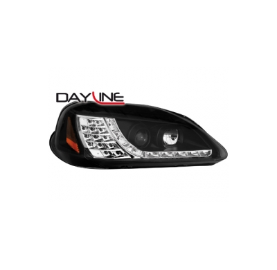 Faros Luz Diurna Honda Civic 2/5 P. 99-02 _ Negros_ Intermitente De Led