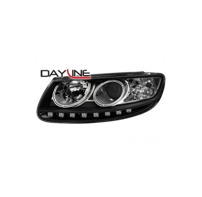Faros Luz Diurna Hyundai Santa Fe 06 _ Negros