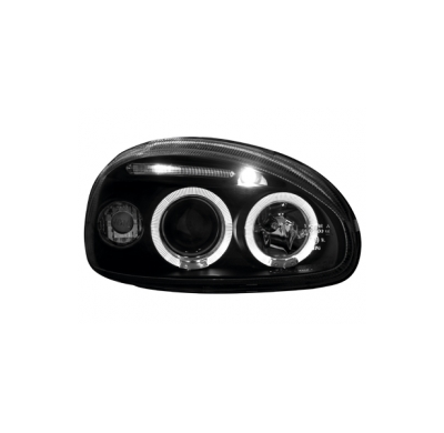 Faros Opel Corsa B 3/5t _ 2 Angel Eyes (Ojos De Ángel) _ Negro