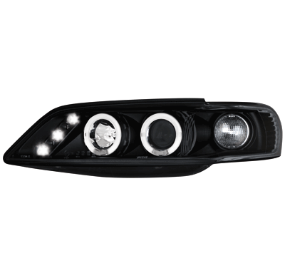 Faros Opel Vectra B 96-98 _ 2 Angel Eyes _ Negro