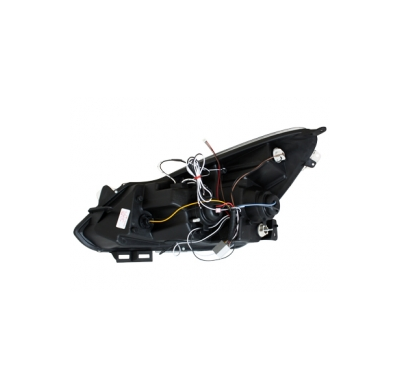 Faros Opel Corsa D 06+  2 Angel Eyes Negro