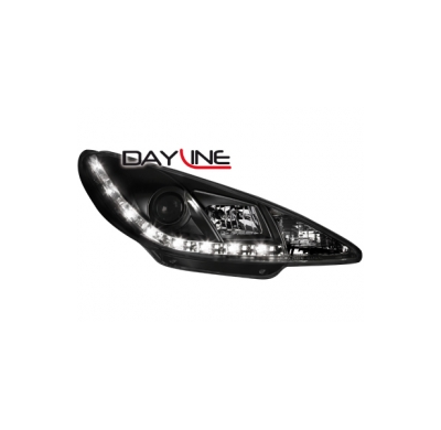 Luz Diurna Faros Peugeot 206 99-07 _ Tfl Optik_Negro