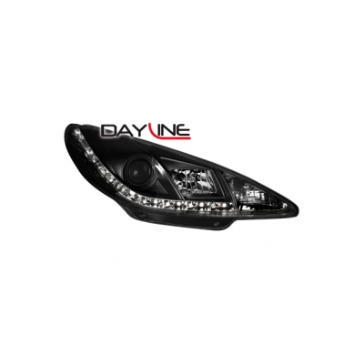 Luz Diurna Faros Peugeot 206 99-07 _ Tfl Optik_Negro