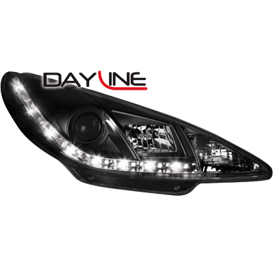 Luz Diurna Faros Peugeot 206 99-07 _ Tfl Optik_Negro