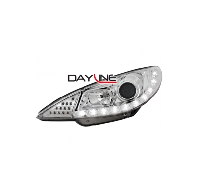 Faros Luz Diurna Peugeot 206 98-02  _  Con Intermitente De Led